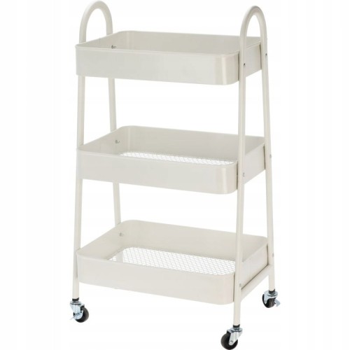 Wózek na kółkach regał kuchenny metalowy mobilny biały 79cm 1szt