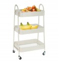 Wózek na kółkach regał kuchenny metalowy mobilny biały 79cm 1szt