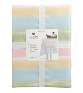 Obrus dekoracyjny na stół letni w kolorowe paski 130x180cm 1szt