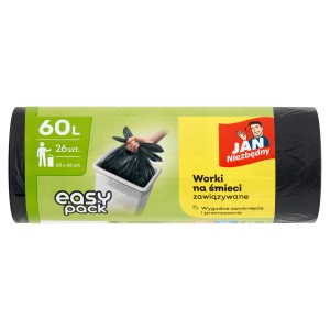 Jan Niezbędny worki na śmieci EasyPack czarne zawiązywane 60L 26 szt.