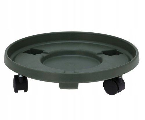 Podstawka pod doniczkę obrotowa na kółkach plastikowa zielona 33cm 1szt