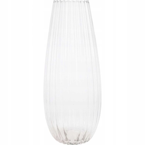 Wazon szklany ryflowany transparentny klasyczny 50cm 1szt