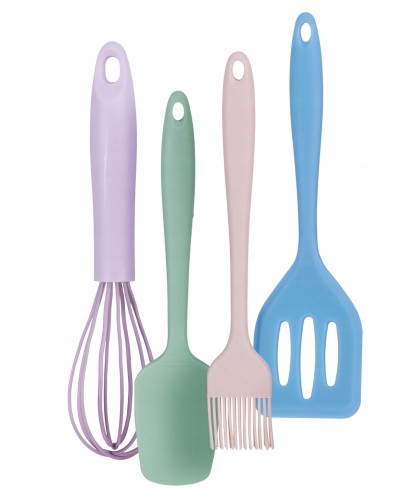Zestaw do pieczenia ciast silikonowy pastelowy 4 elementy