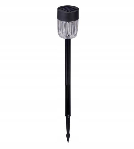Lampka solarna ogrodowa wbijana LED ciepły biały czarna 39 cm 1szt