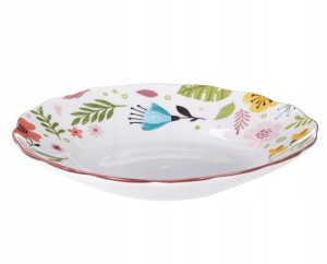 Salaterka miska ceramiczna biała w kwiatki 23 cm 1szt