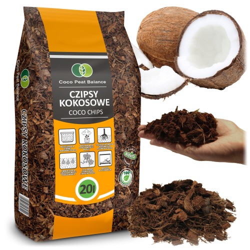 Biovita czipsy kokosowe wydajne podłoże do roślin i kwiatów Chipsy 20l