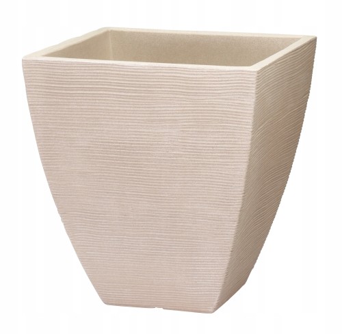 Doniczka osłonka plastikowa ryflowana piaskowa 40x42 cm 1szt