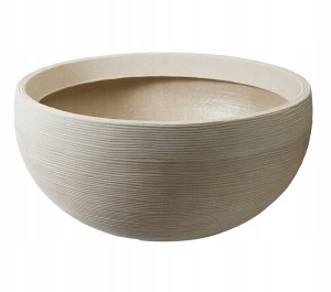 Doniczka osłonka plastikowa okrągła szeroka piaskowa 60x27cm 1szt