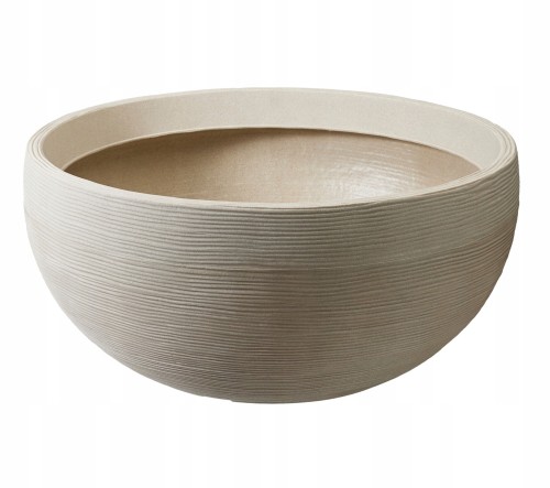 Doniczka osłonka plastikowa okrągła szeroka piaskowa 60x27cm 1szt