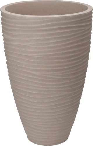Doniczka osłonka plastikowa prążkowana beżowa 39x60cm 1szt