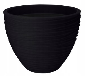 Doniczka osłonka plastikowa antracyt ryflowana 40 cm 1szt