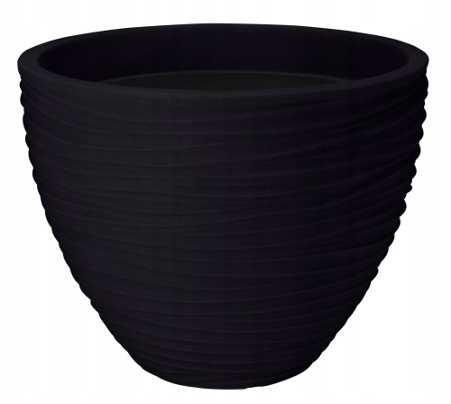 Doniczka osłonka plastikowa antracyt ryflowana 40 cm 1szt