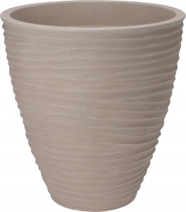 Doniczka osłonka plastikowa beżowa prążkowana 39 cm 1szt