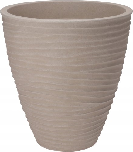 Doniczka osłonka plastikowa beżowa prążkowana 39 cm 1szt