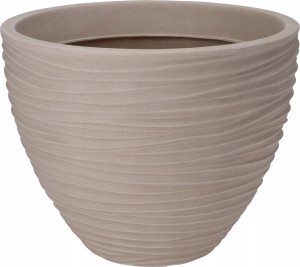 Doniczka osłonka plastikowa beżowa ryflowana 40 cm 1szt