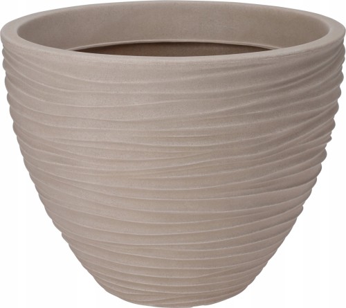 Doniczka osłonka plastikowa beżowa ryflowana 40 cm 1szt