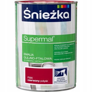 Śnieżka Supermal emalia olejno-ftalowa drewno metal czerwony połysk 0,8L