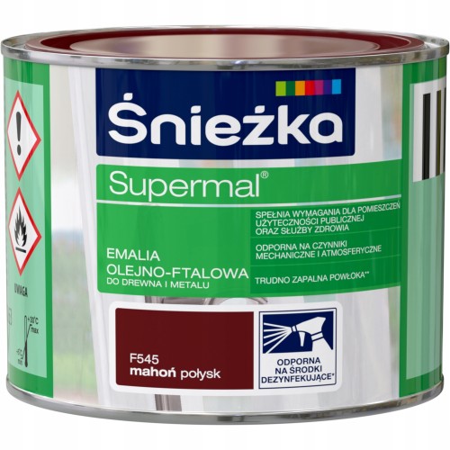 Śnieżka Supermal emalia olejno-ftalowa drewno metal mahoń połysk 0,2L