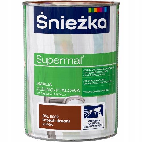 Śnieżka Supermal emalia olejno-ftalowa orzech średni połysk 0,8L