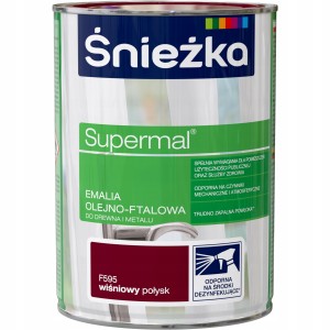 Śnieżka Supermal emalia olejno-ftalowa drewno metal wiśniowy połysk 0,8L