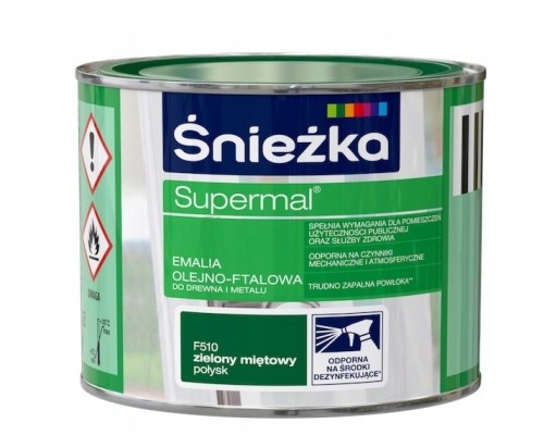 Śnieżka Supermal emalia olejno-ftalowa zielony miętowy połysk 0,2L