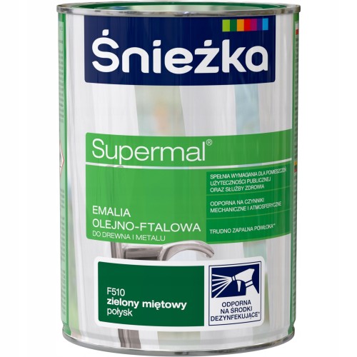 Śnieżka Supermal emalia olejno-ftalowa zielony miętowy połysk 0,8L