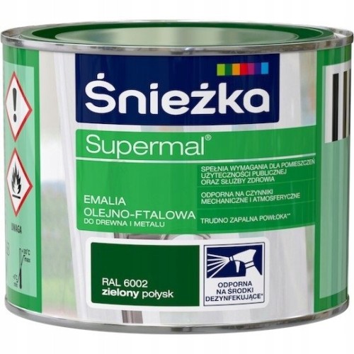 Śnieżka Supermal emalia olejno-ftalowa drewno metal zielony połysk 0,2L