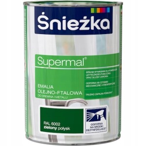 Śnieżka Supermal emalia olejno-ftalowa drewno metal zielony połysk 0,8L
