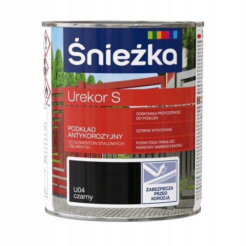 Śnieżka podkład Urekor S antykorozyjny do metalu czarny 0,8L