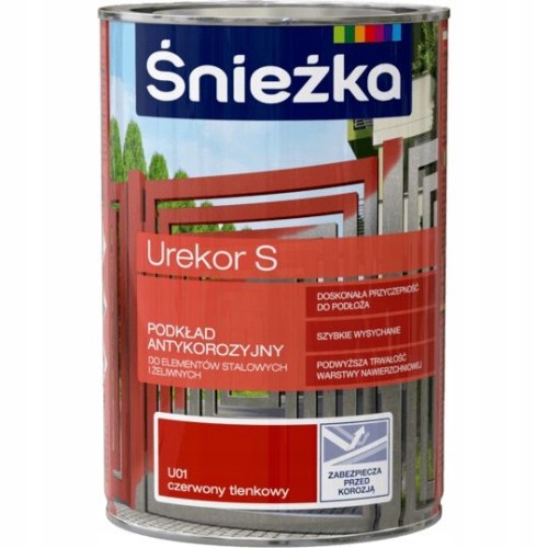 Śnieżka podkład Urekor S antykorozyjny do metalu czerwony 0,8L