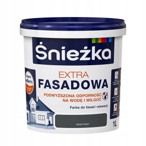 Śnieżka Extra fasadowa farba na elewacje i wnętrza grafitowy mat 1L