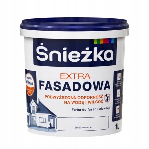 Śnieżka Extra fasadowa farba na elewacje i wnętrza biały mat 1L