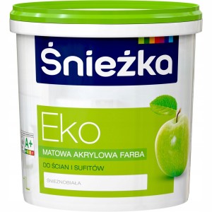 Śnieżka EKO farba akrylowa biała hipoalergiczna do ścian i sufitów 1L