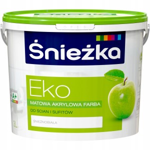 Śnieżka EKO farba akrylowa biała hipoalergiczna do ścian i sufitów 3L