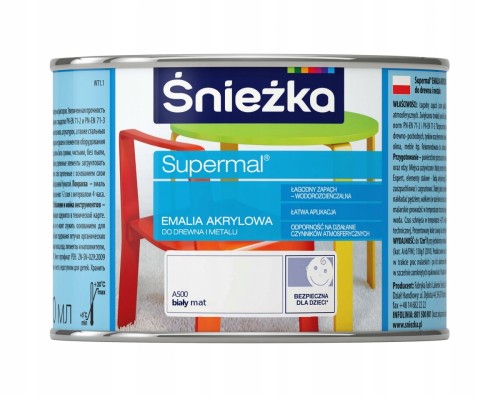Śnieżka Eko Supermal emalia akrylowa Biały Mat 0,4L