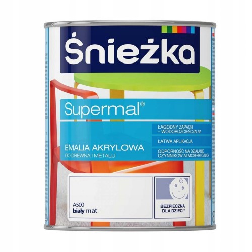 Śnieżka Eko Supermal emalia akrylowa Biały Mat 0,8L