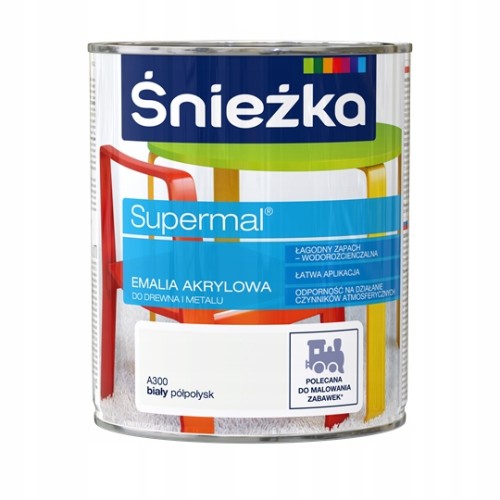 Śnieżka Eko Supermal emalia akrylowa Biały Półpołysk 0,8L