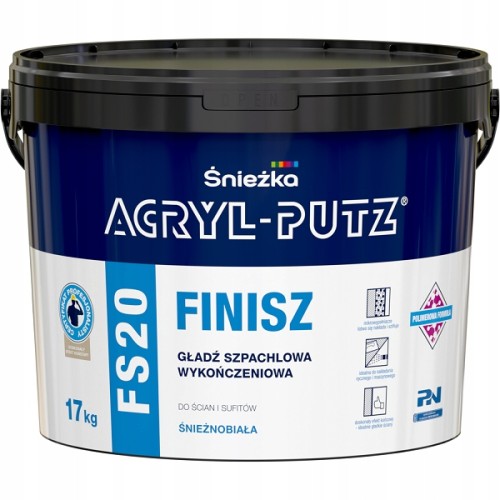 Śnieżka Acryl-Putz FS 20 Finisz gotowa gładź szpachlowa wykończeniowa 17kg