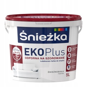 Śnieżka EKO Plus farba lateksowa śnieżnobiała odporna na szorowanie 5L