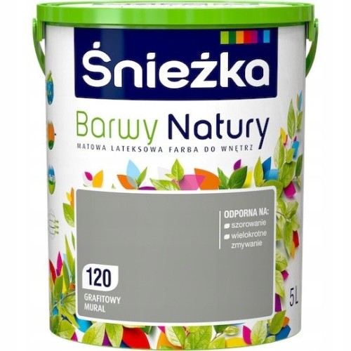 Śnieżka Barwy Natury lateksowa farba do wnętrz Grafitowy Mural 5L