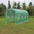 Tunel foliowy ogrodowy z 8 oknami i moskitierą zielony 4x2,5x2m