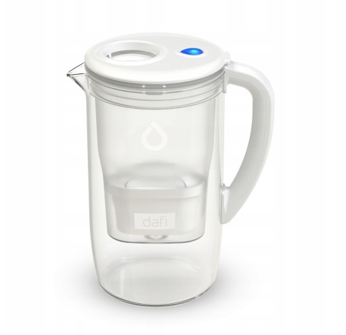 Dafi szklany dzbanek filtrujący PRISMA LED biały 1 filtr w zestawie 2,5L