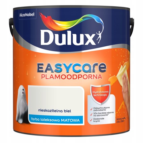 Dulux EasyCare farba lateksowa ścienna Nieskazitelna Biel mat 2,5L
