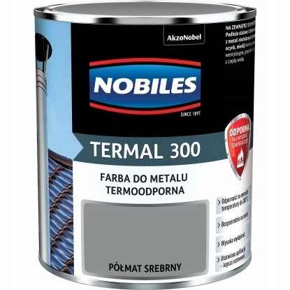 Nobiles Termal farba termoodporna do metalu Srebrny Półmat 0,7L