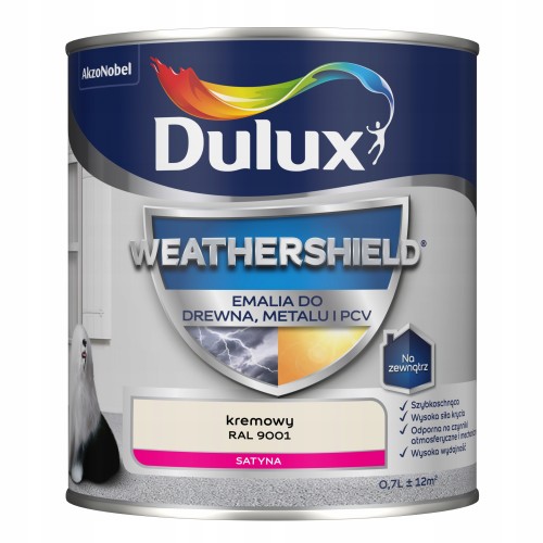 Dulux Weathershield emalia akrylowa do metalu i drewna Kremowy 0,7L