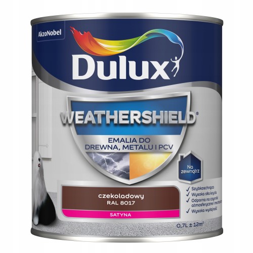 Dulux Weathershield emalia akrylowa do metalu i drewna Czekoladowy 0,7L