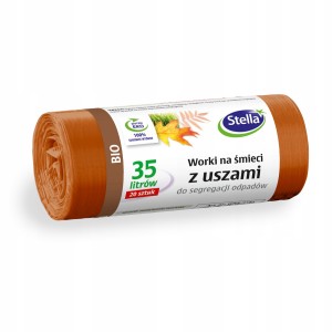 Worki na śmieci do segregacji brązowe z uszami na bioodpady 35 l 20 szt.