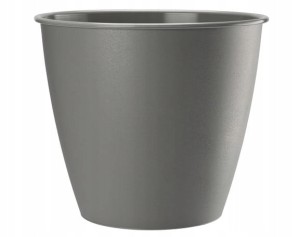 Doniczka okrągła plastikowa Azalia szara 19x17,6cm