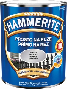 Hammerite Prosto Na Rdzę farba do metalu Srebrny Połysk 0,7L