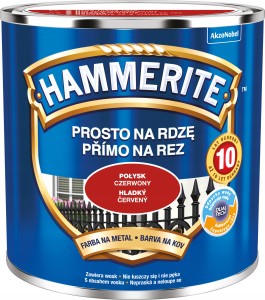 Hammerite Prosto Na Rdzę farba do metalu Czerwony Połysk 0,25L